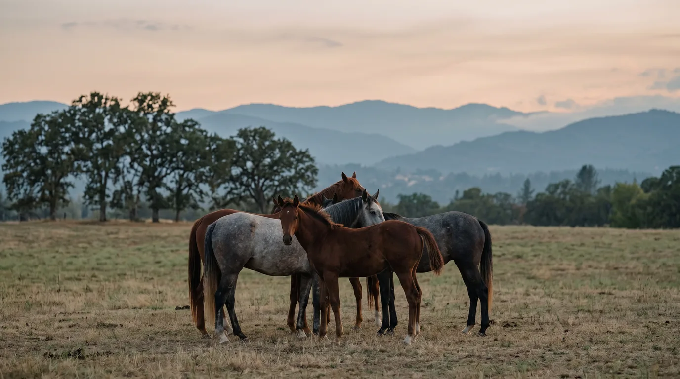 Chevaux en liberté, Poney Club Harland, Isère